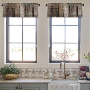 Brown Grey Abstract Art Valances for Windows