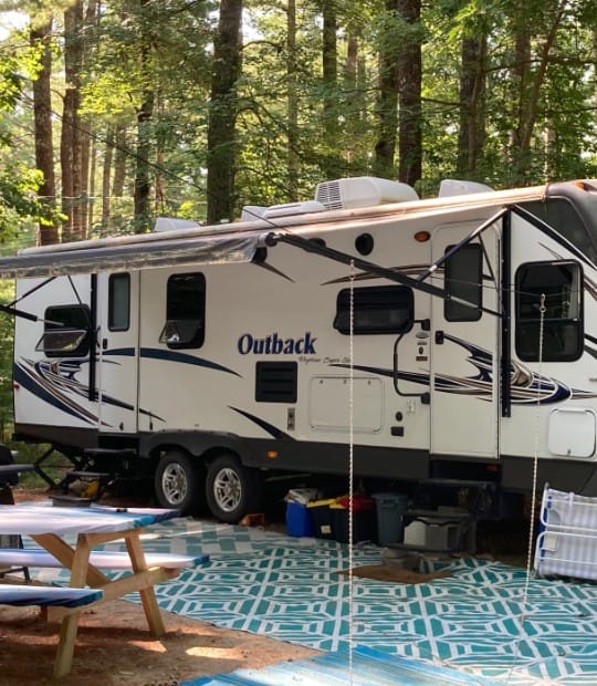 Campground Campsite with RV Mat