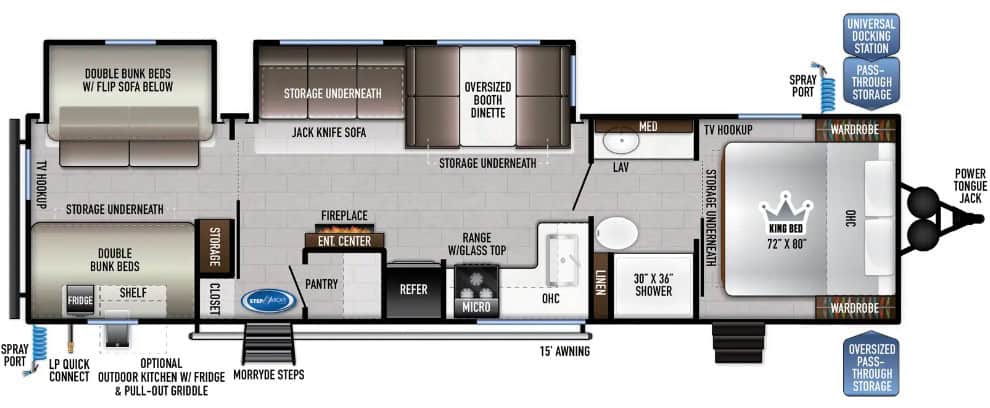 East to West Della Terra 312BH Floorplan