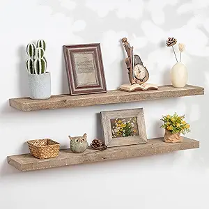 Floating Rustic Wood Shelves