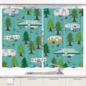 Happy Camper Curtains, Retro RV Camper