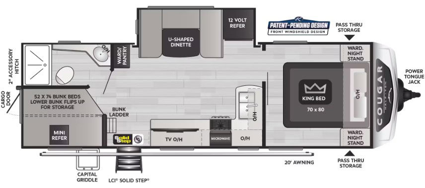 Keystone Cougar Half-Ton 25DBSWE Floorplan