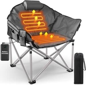 Oversized Heated Camping Chair with Pillow