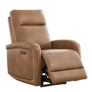 CHITA Electric Power Recliner, Zero Wall Hugger Recliners RV Recliners for Small Space Living Room, Faux Leather Single Sofa Chair with Adjustable Headrest USB&Type-C Charge, Cognac Brown