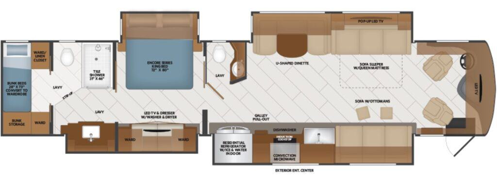 Fleetwood Discovery LXE 44B Floorplan