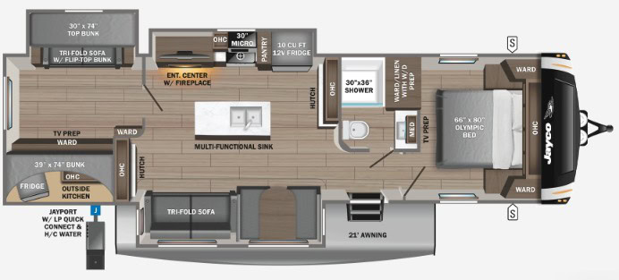 Jayco Eagle HT 312BHOK Floor Plan