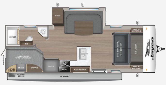 Jayco Jay Feather 21MBH Floor Plan