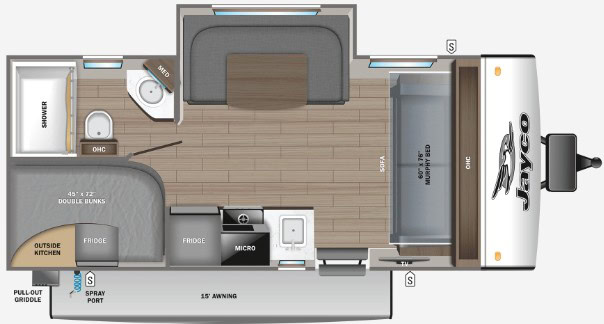 Jayco Jay Feather Micro 199MBS Floor Plans