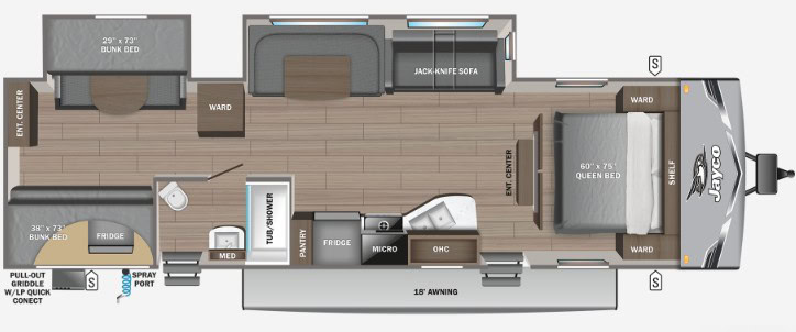 Jayco Jay Flight 324BDS Floor Plan