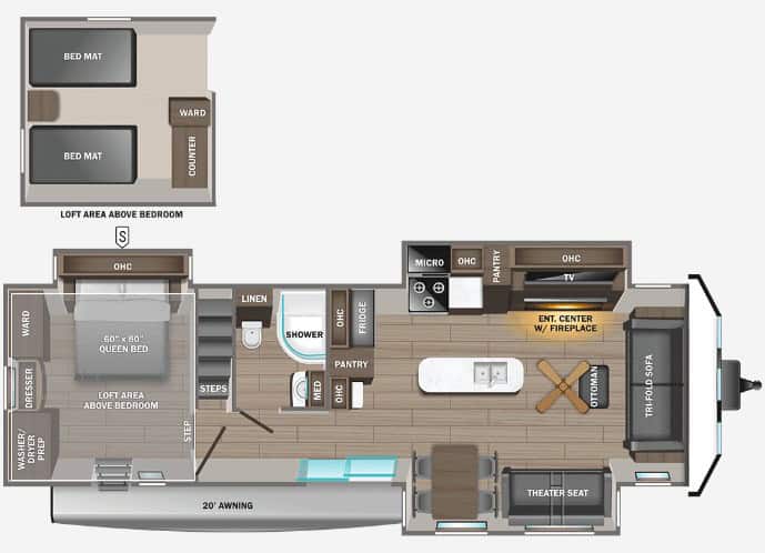 Jayco Jay Flight Bungalow 40LOFT Floor Plan