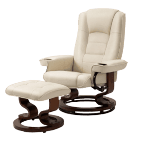 Leather Heated Massage Recliner Chair with Ottoman