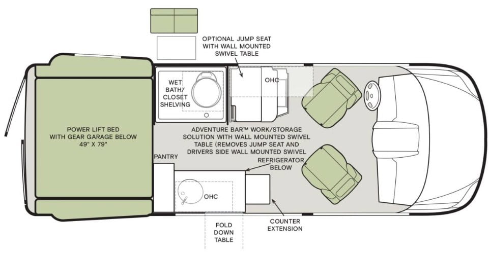 Tiffin Motorhomes GH1 Floorplan