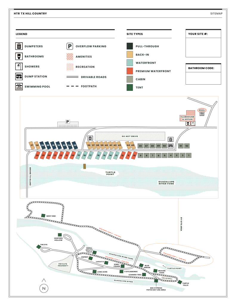 HTR TX Hill Country Site Map