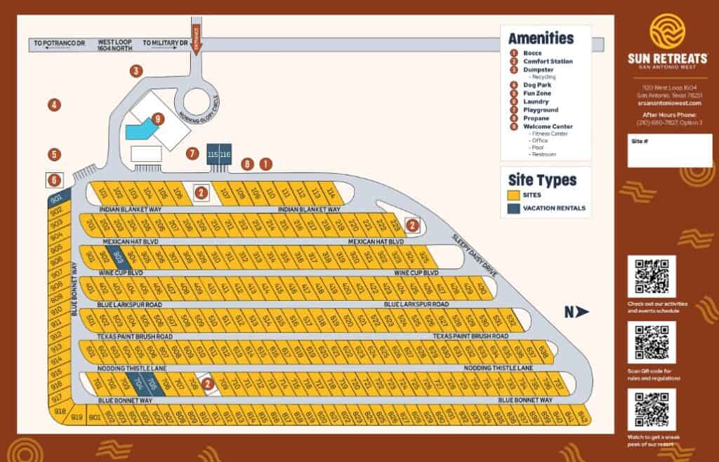 Sun Retreats San Antonio West Site Map