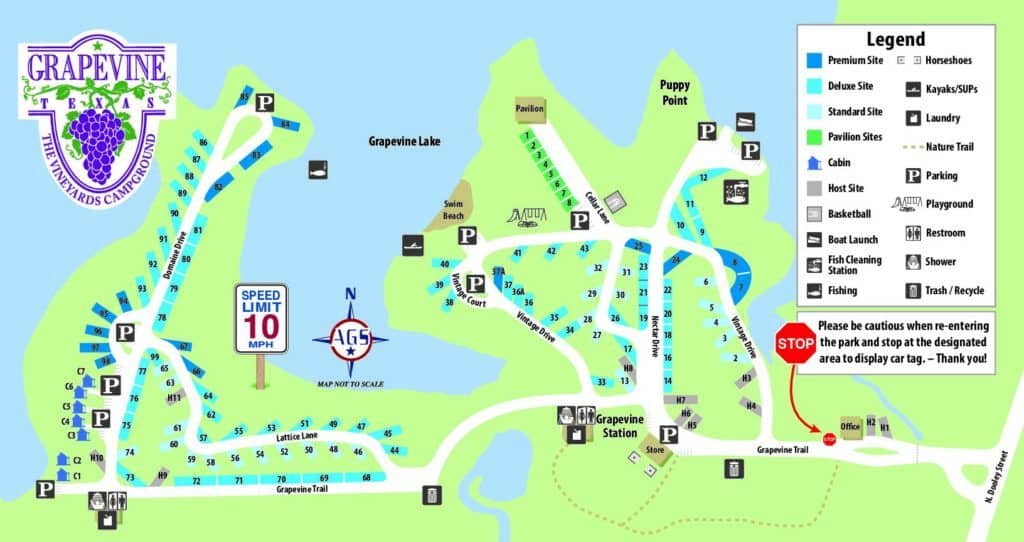 The Vineyards Campground & Cabins Site Map